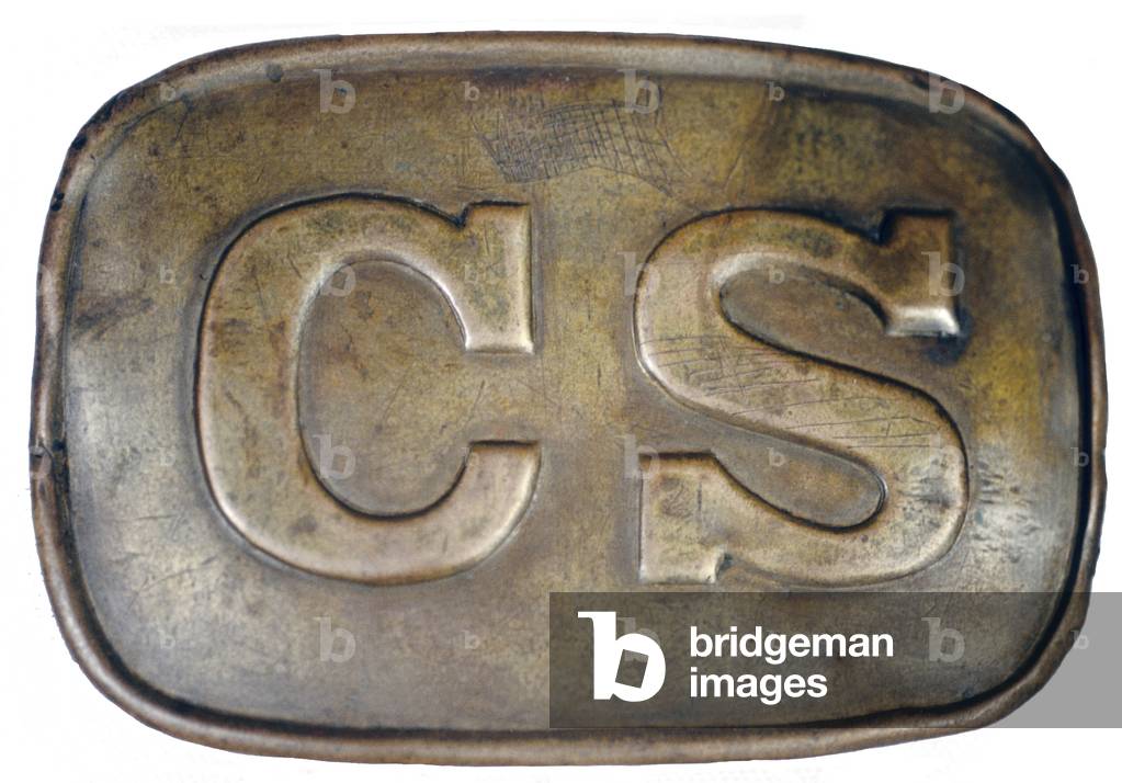 American Civil War, Confederate soldier's brass belt plate