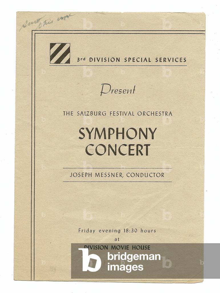 United States, Concert program for occupied Salzburg Austria 1945