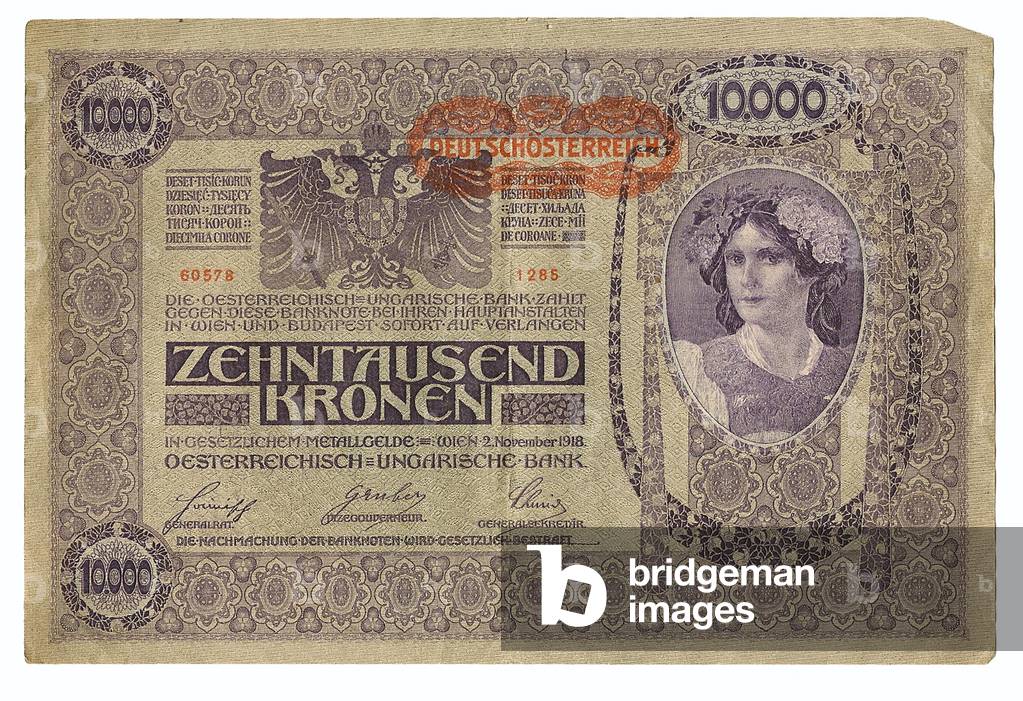 Austrian 10000 Kronen Note, November 1918