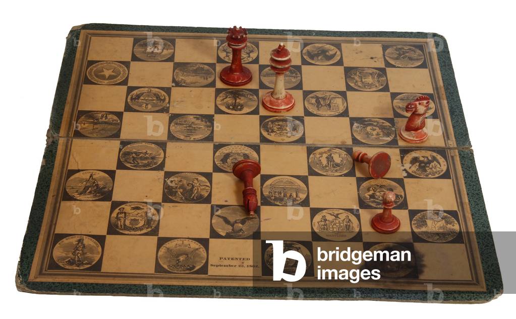 United States Civil War, 1862 patent chess set