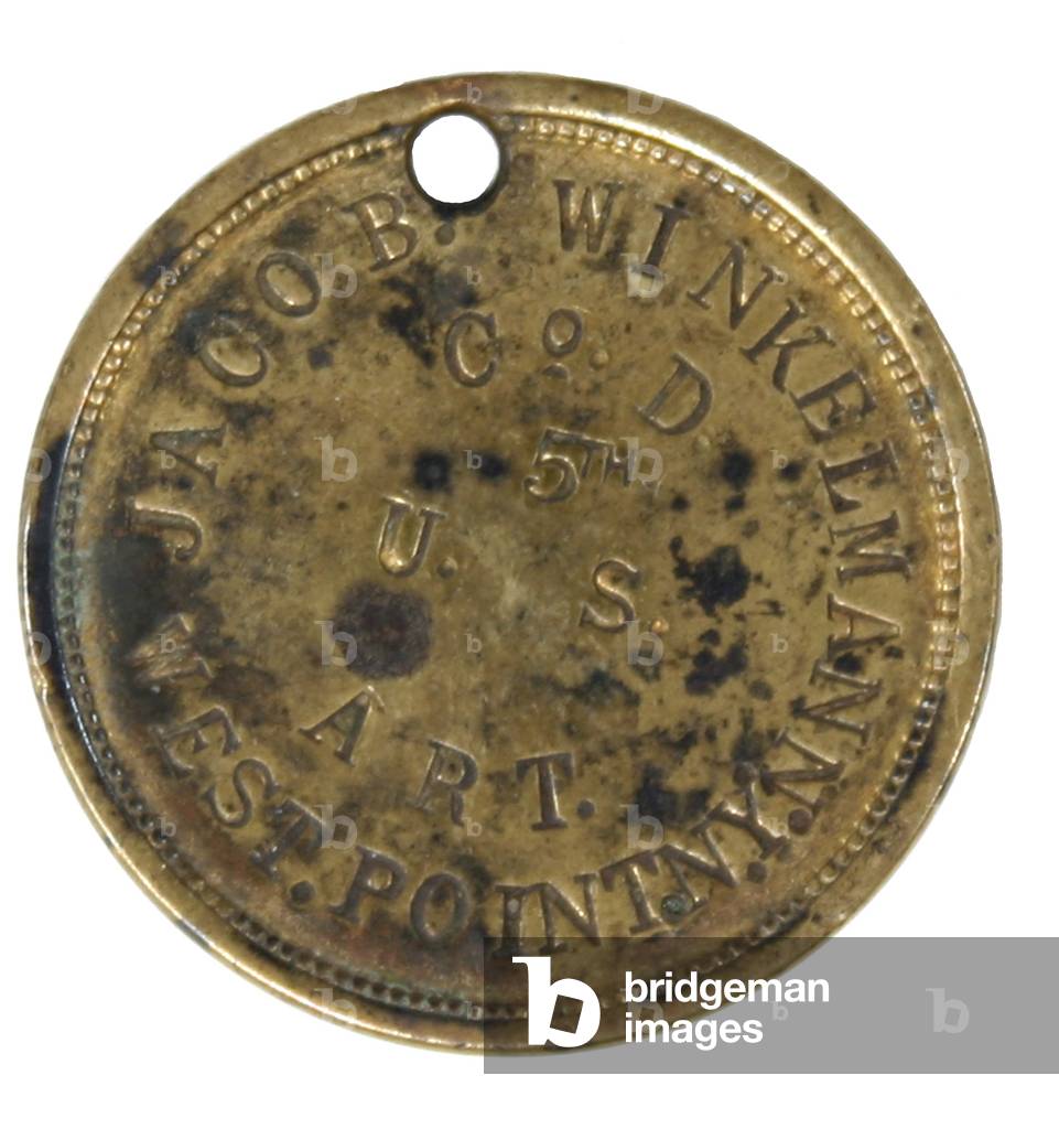 Identity disc of Jacob Winklemann, Company D. 5th United States Artillery