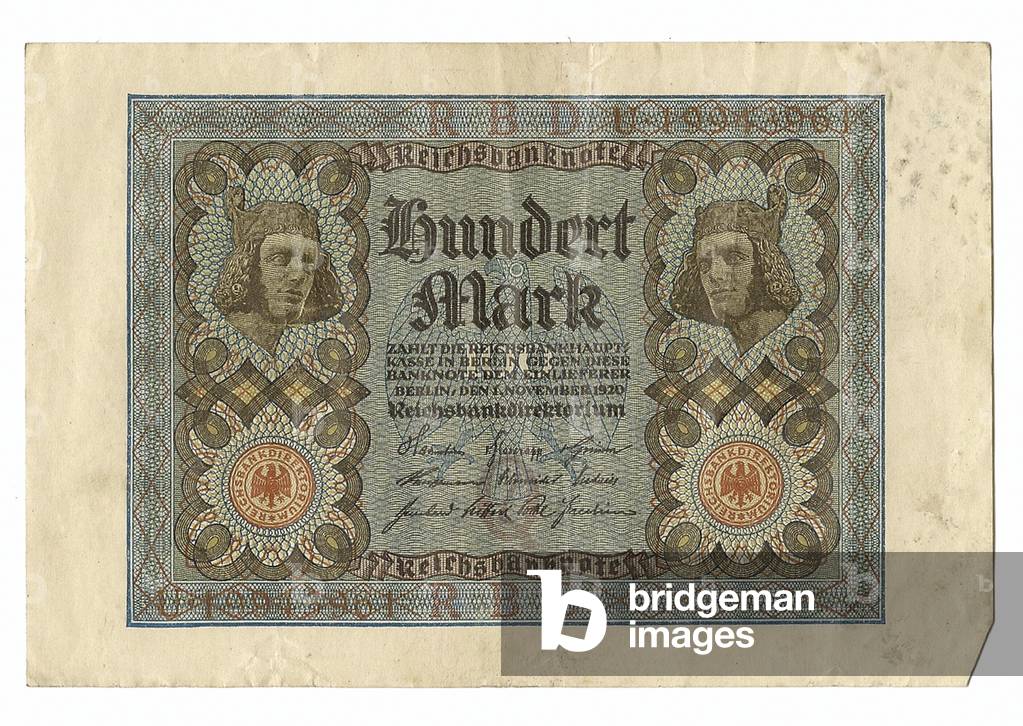One hundred Mark note, Germany, 1920

