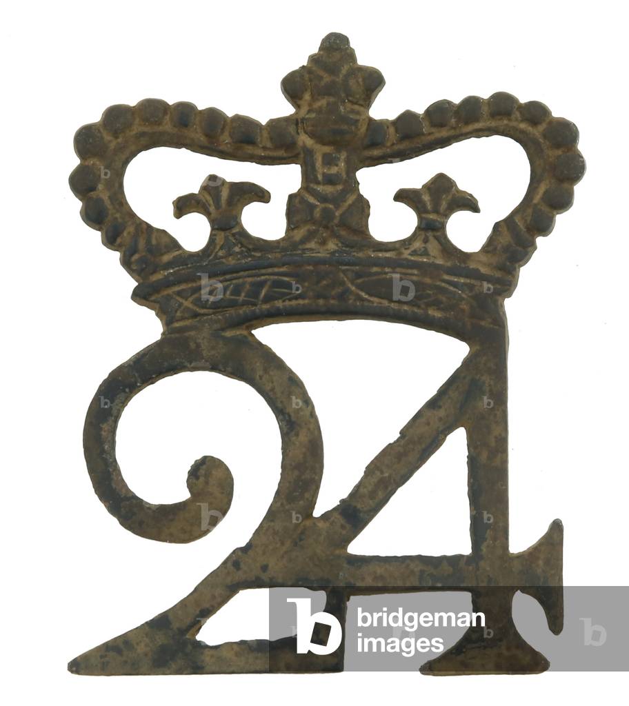 British cartridge box badge of the 24th Regiment of Foot c. 1777