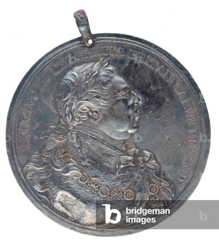 War of 1812 , British 1814 George III silver Indian peace medal