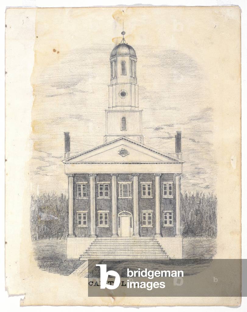 Capitol at Detroit in 1837, c.1837 (graphite pencil on wove pencil)