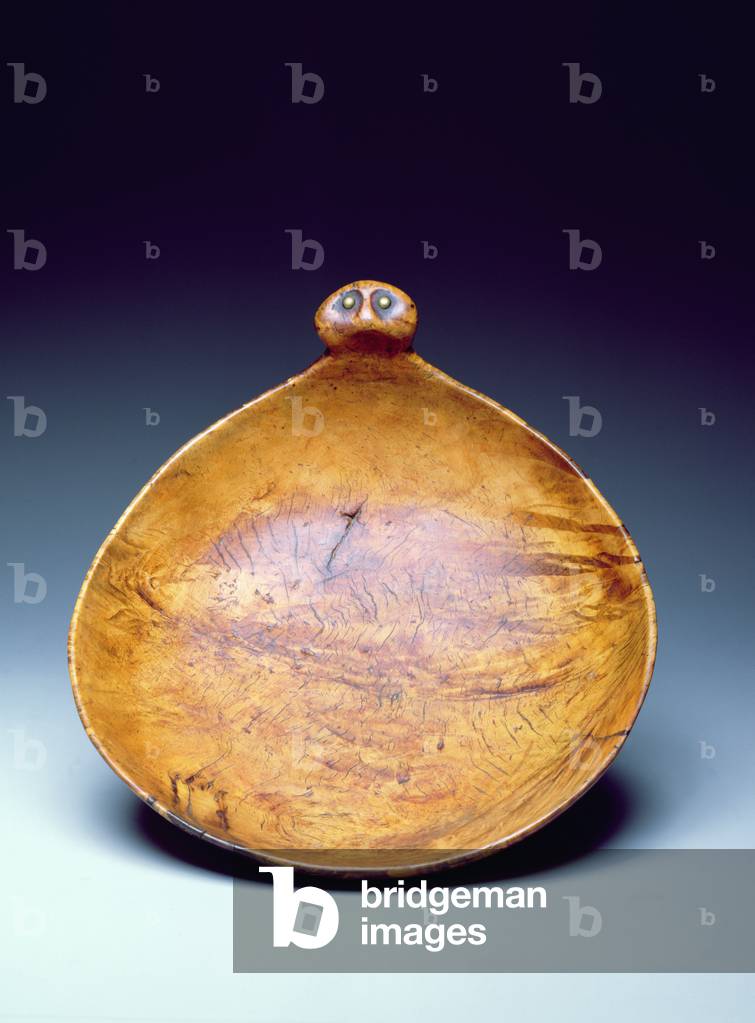 Bowl, Eastern Sioux, Native American, c.1850 (carved and polished maple with brass tacks)