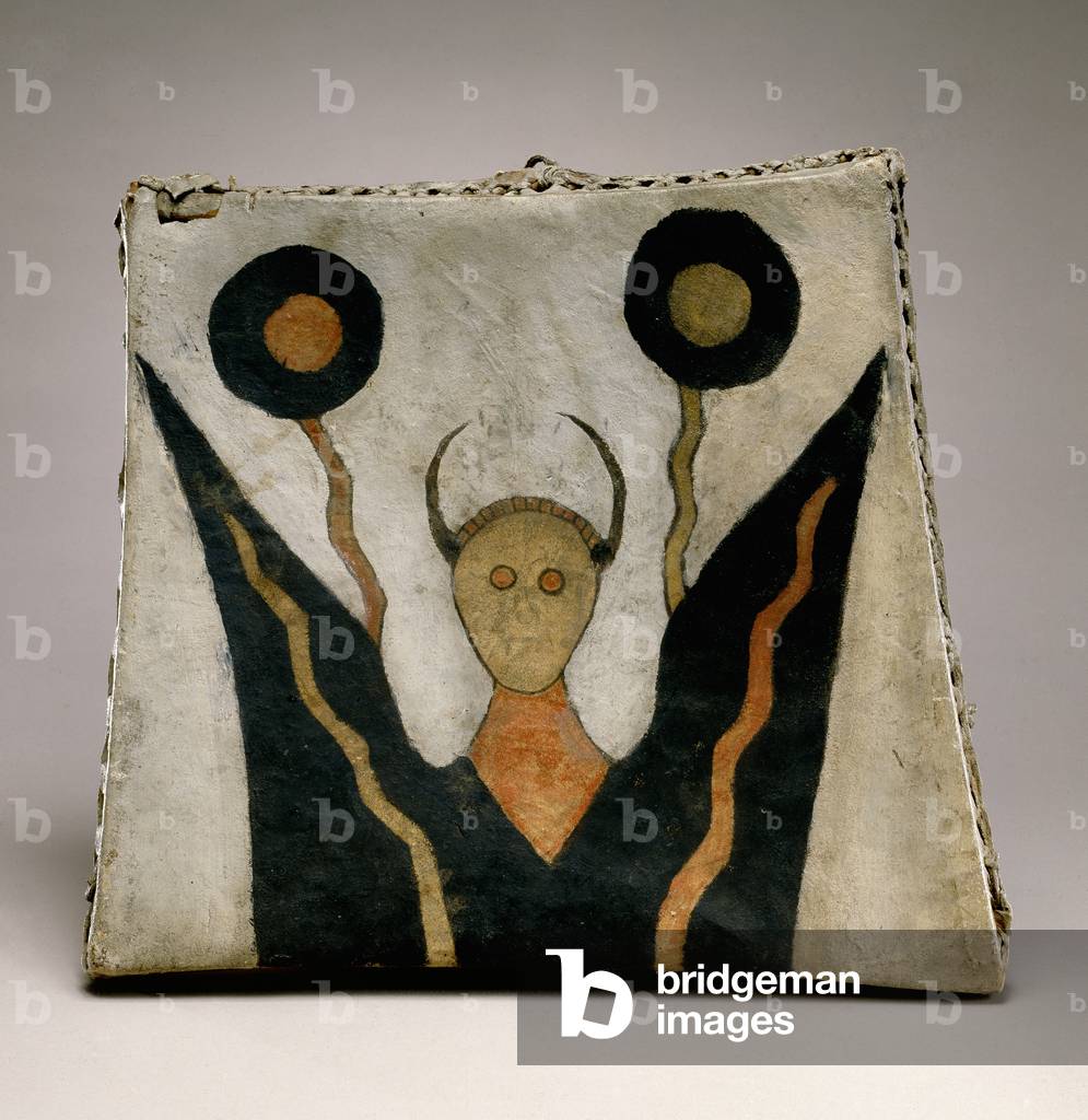 Drum, Yanktonai, c.1870-85 (wood, animal hide & paint)