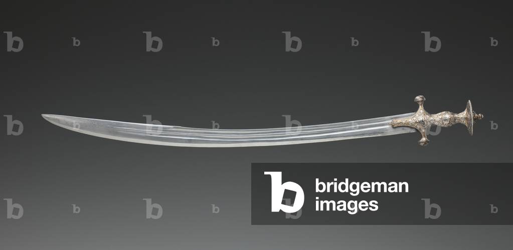 Sword with a Mughal Hilt and an Indian Blade in a European Style, late 17th - early 18th Century (steel, silver & gold)