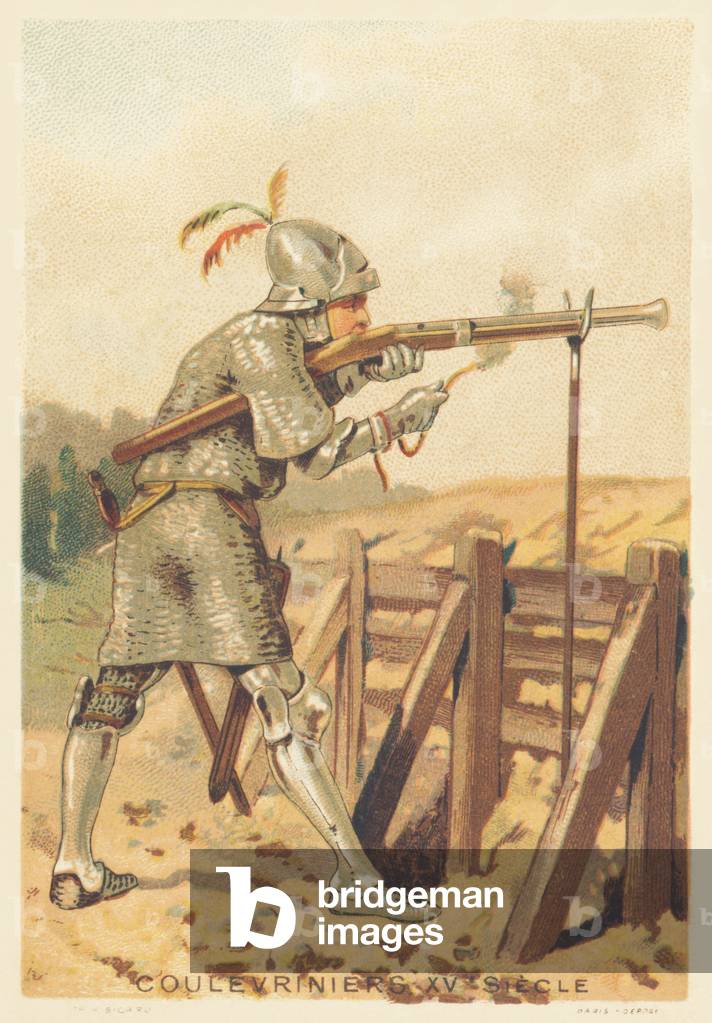 Coulevrinier in the 15th century (Man of war, on foot or on horseback, weapon of a snake in hand)