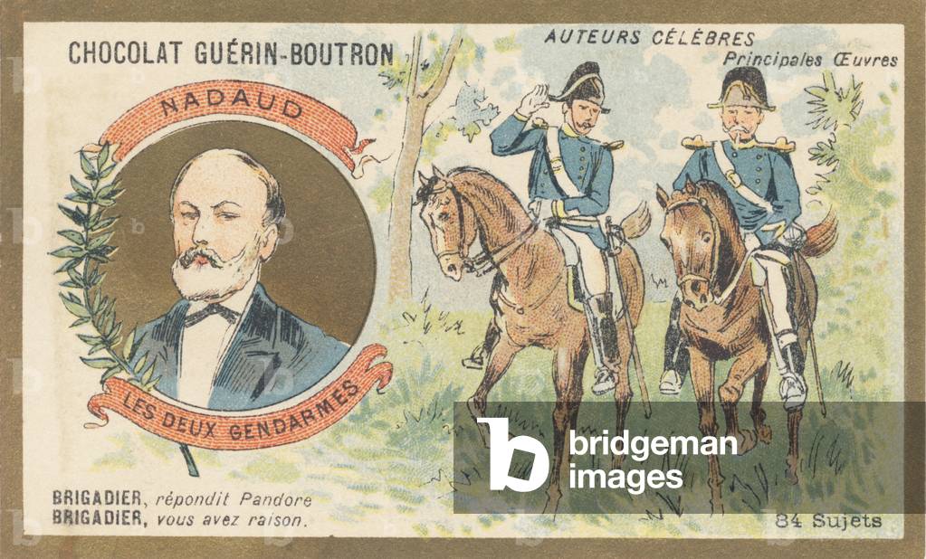 Gustave Nadaud (1820-1893), French goguettier, poet and songwriter, author of “Les deux gendarmes” or “Pandora” satirical work prohibited by the regime