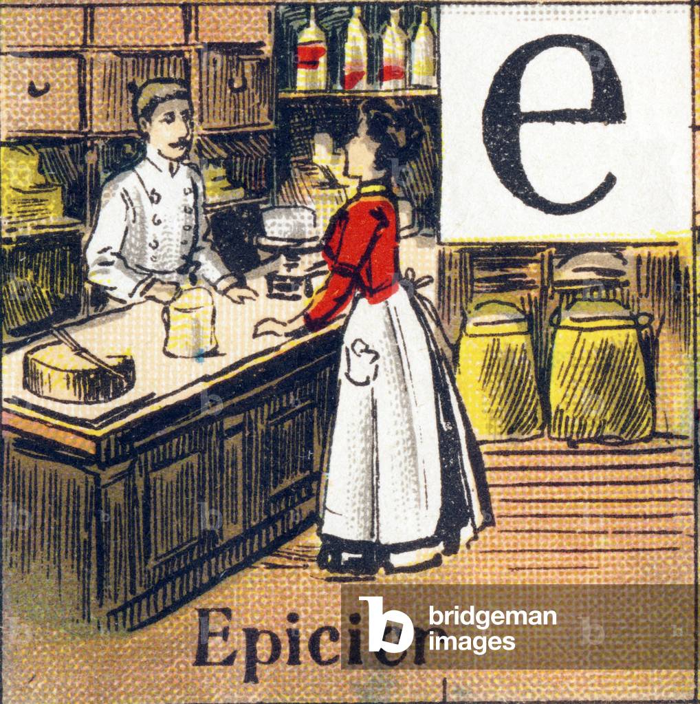 Profession Alphabet: Grocer, beg of 20th century (illustration)