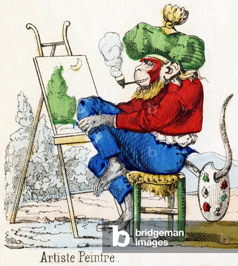 The painter. Engraving in 