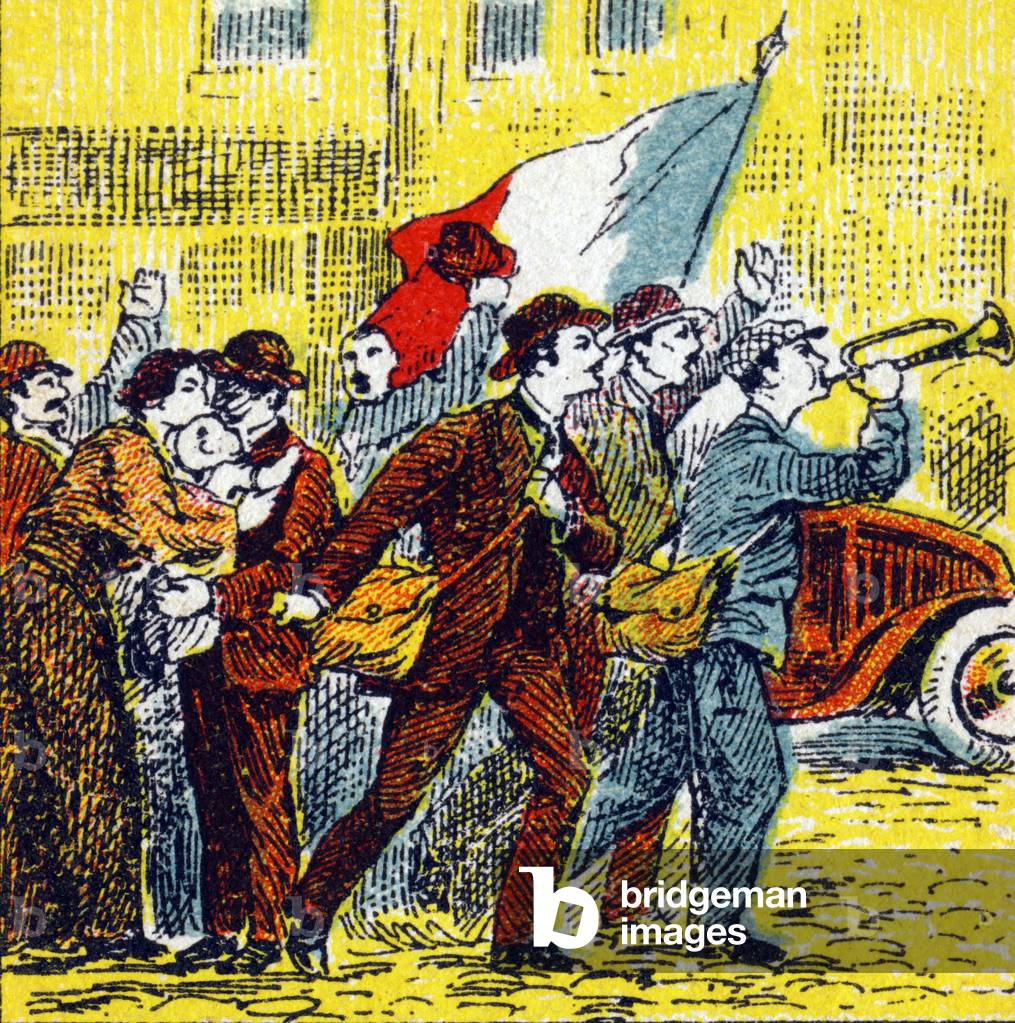 Bild von Gravur "Erster Weltkrieg 1914-1918: Allgemeine Mobilisierung in Frankreich. Gravur in „Histoire de Fr