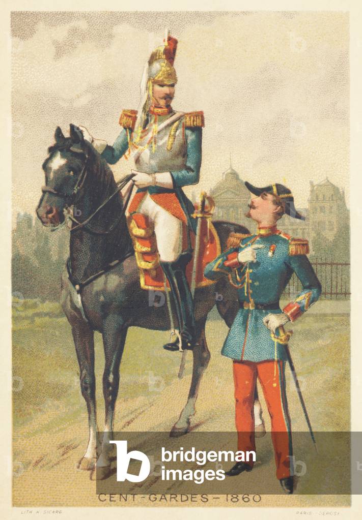 Centengudes in 1860 (Elite Cavalry Corps charge of the personal guard of Emperor Napoleon III, created in 1854, dissolved in 1870)