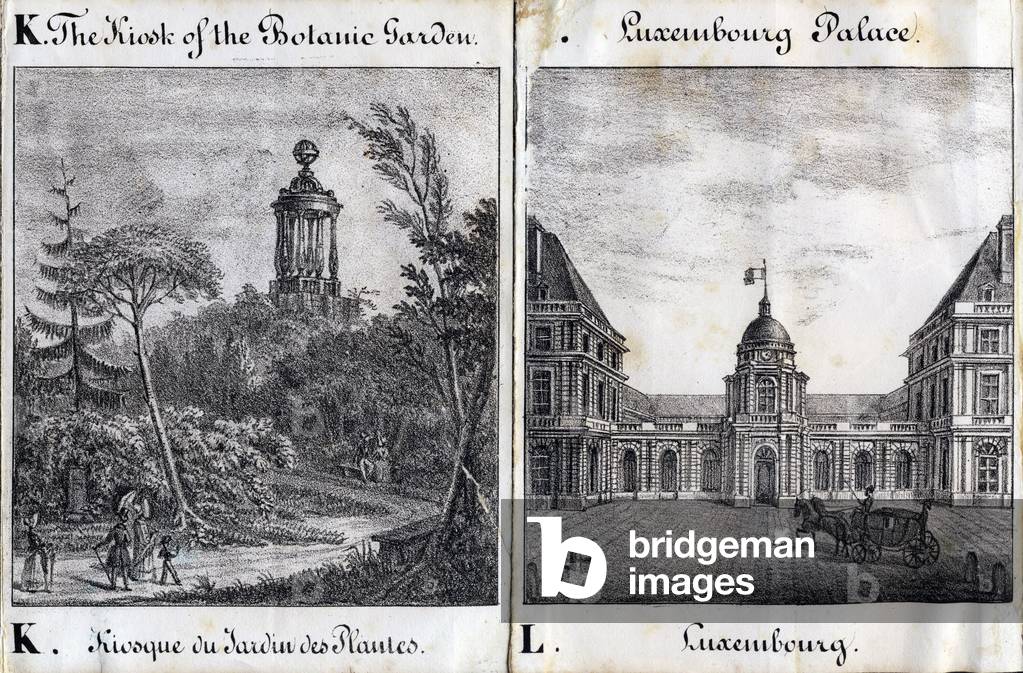 Letter K Kiosk of the Jardin des Plantes and L Palais du Luxembourg - 