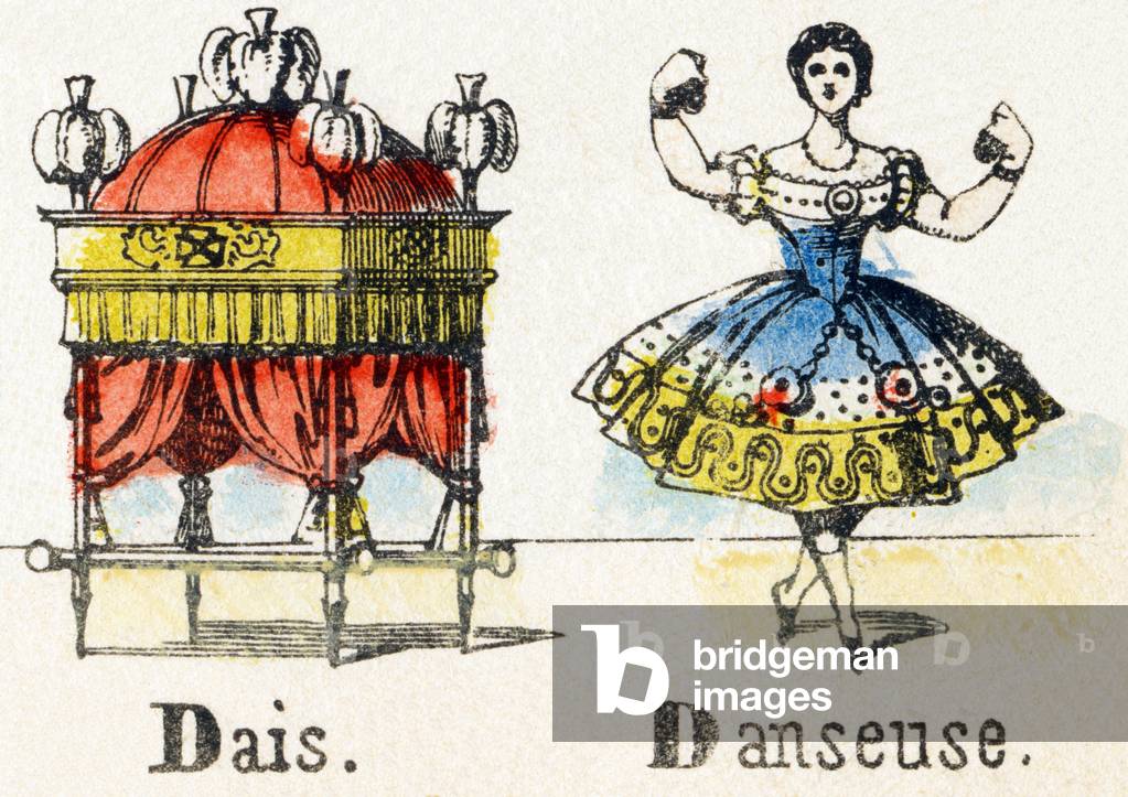 Canopy, Dancer, , Children's entertainment alphabet, c.1890 (Epinal print)