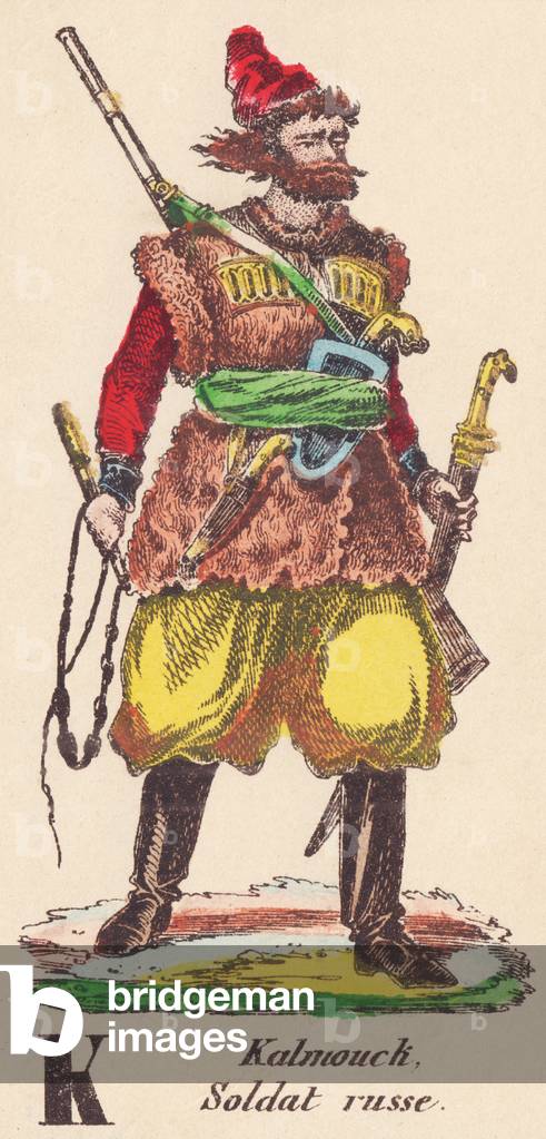 K: Kalmouch, Russian Soldier (Mongolian ethnic group of West Asia)