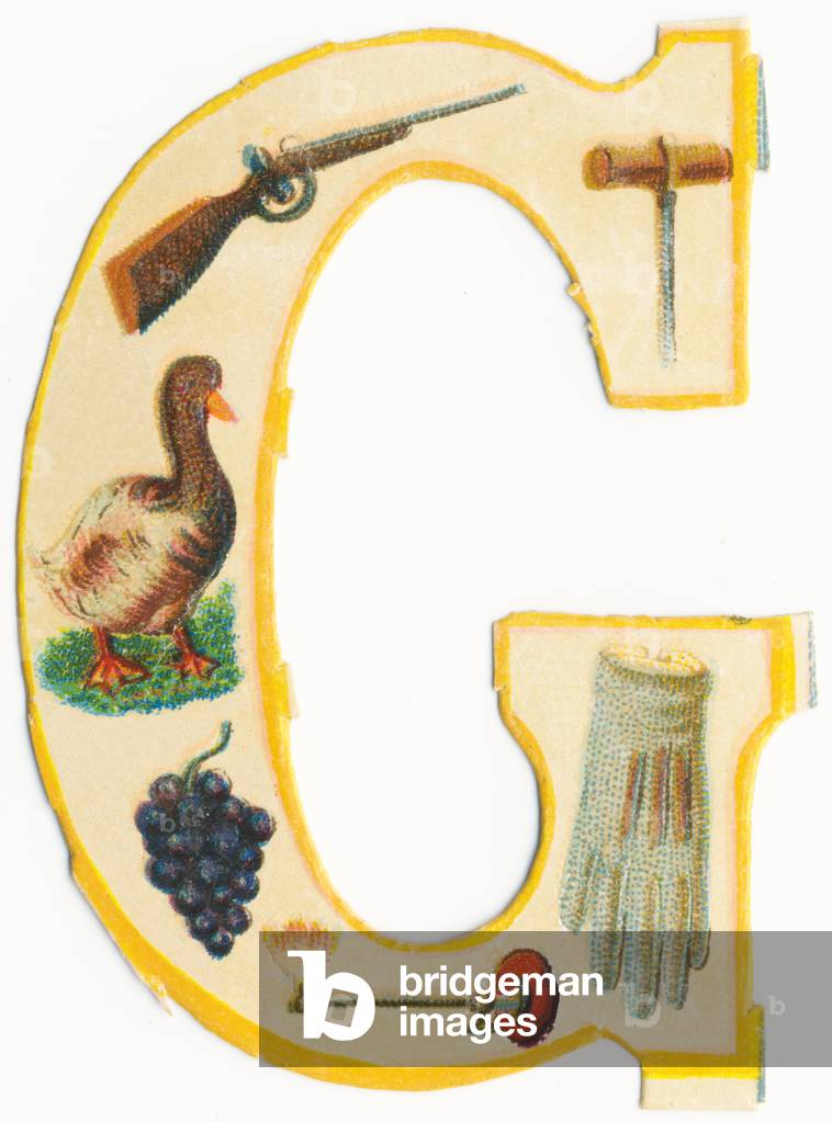 G: gun, gimlet, goose, grape, gas lamp, glove (colour litho)