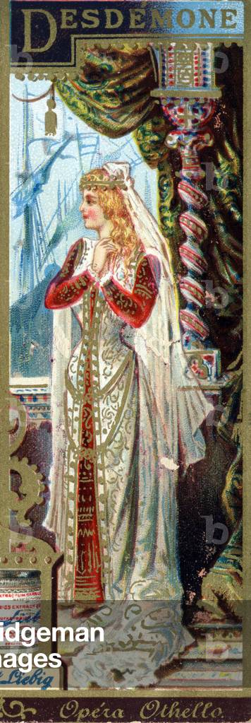 "Desdemone (giovane moglie del generale veneziano Otello conosciuto come Il Moro) nell'opera Otello (Otello o 
