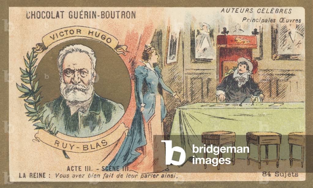 Victor Hugo (1802-1885), French poet, playwright, writer and novelist, author of “Ruy-Blas”, five-act theatre piece (1838)