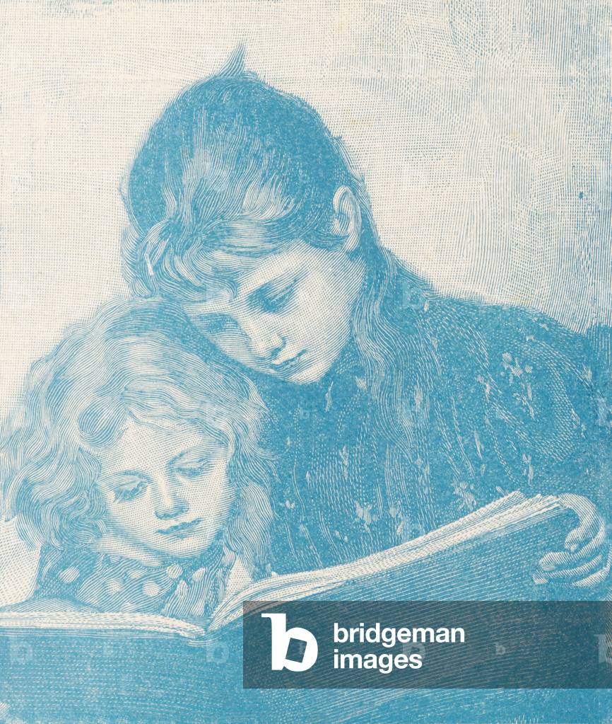 49: Gabrielle reads with her sister Germaine and points out to her that only the man speaks and prays