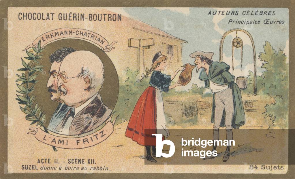 Erkmann-Chatrian, collective pseudonym of Emile Erkmann (1822-1899) and Alexandre Chatrian (1826-1890), novelists, authors of “L'ami Fritz”, novel (1864)