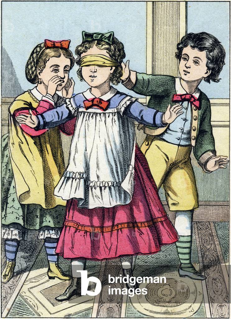 Game of Maillard . Engraving from the picture album “The games of childhood