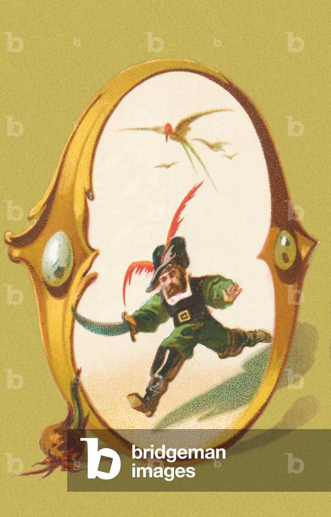 O: ogre, birds, egg, onion (colour litho)