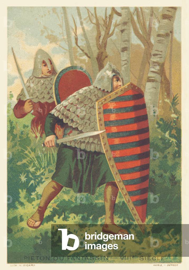 Pieton or infantryman in the 8th century