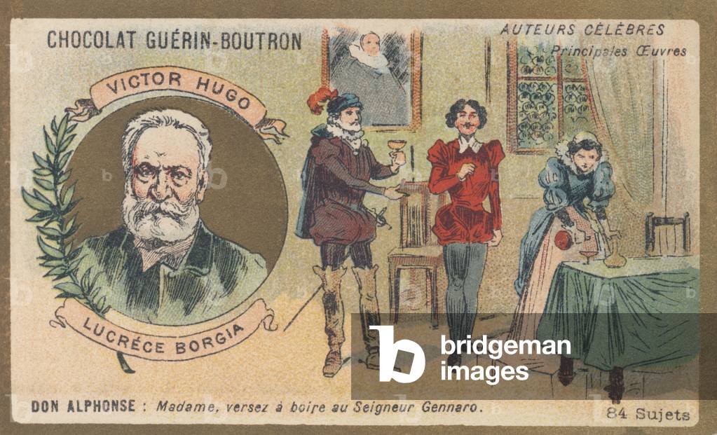 Victor Hugo (1802-1885), French poet, playwright, writer and novelist, author of “Lucrece Borgia”, drama in prose (1833)