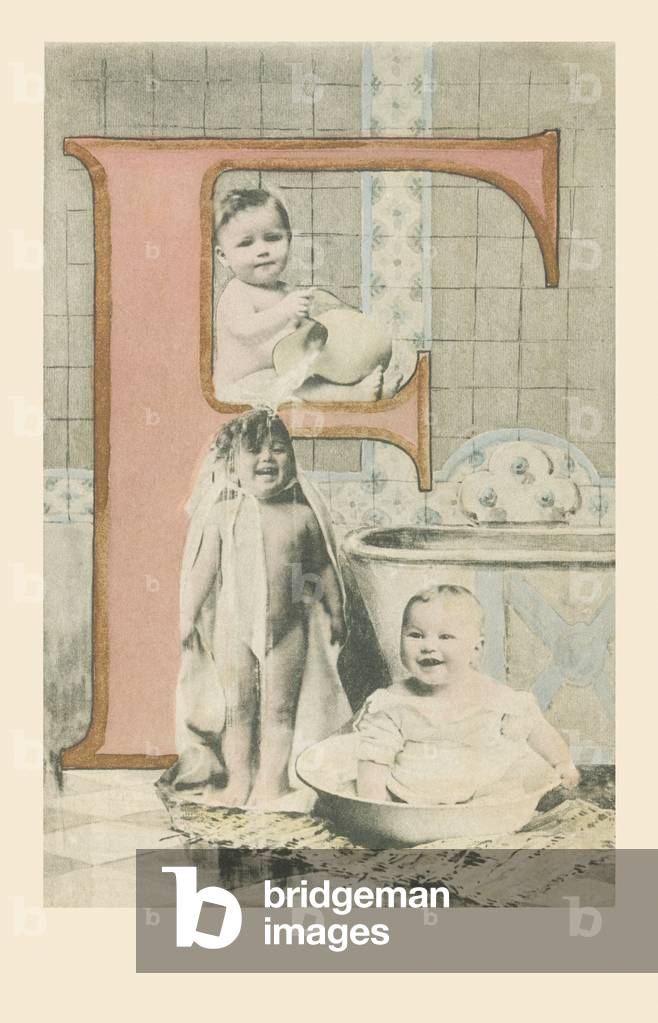 F: Three babies in the bathroom