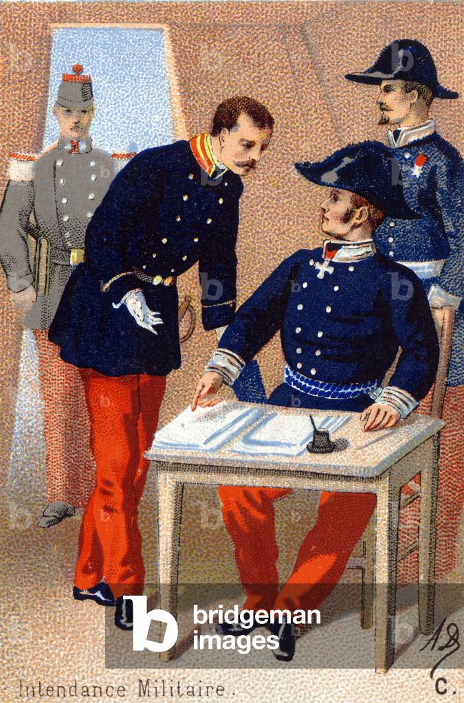C: Military stewardship. Engraving in 