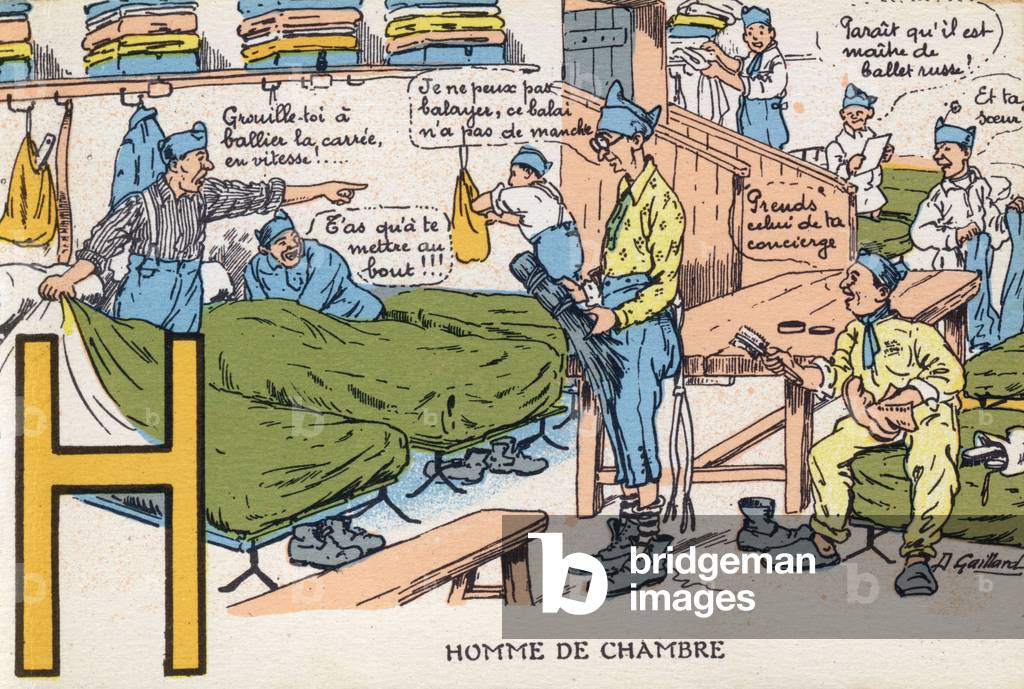 Letter H: maid. Soldier's alphabet, c.1920 (psotal map)