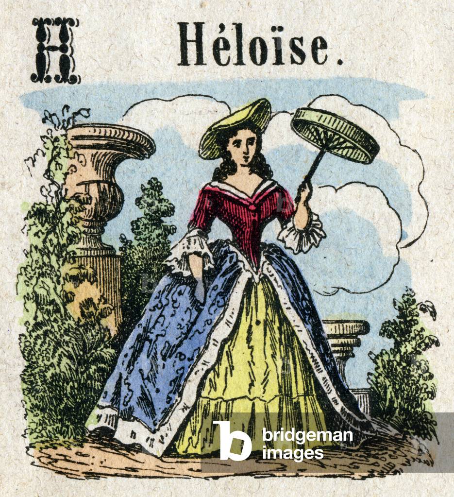 Abecedary. Letter H like Heloise. Small encyclopedic alphabet, popular series. Epinal imaging, late 19th century