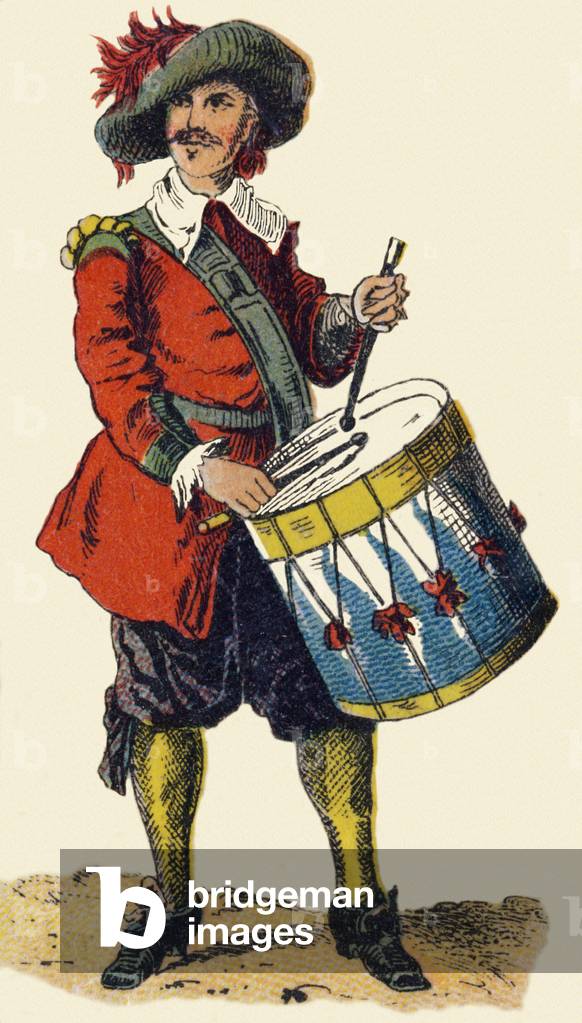 Drum. Engraving in 