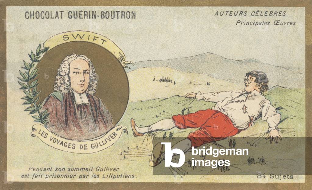 Jonathan Swift (1667-1745), priest, writer, Anglo-Irish pamphletarian, author of “Les voyages de Gulliver”, satirical novel written in 1721 and published in 1726
