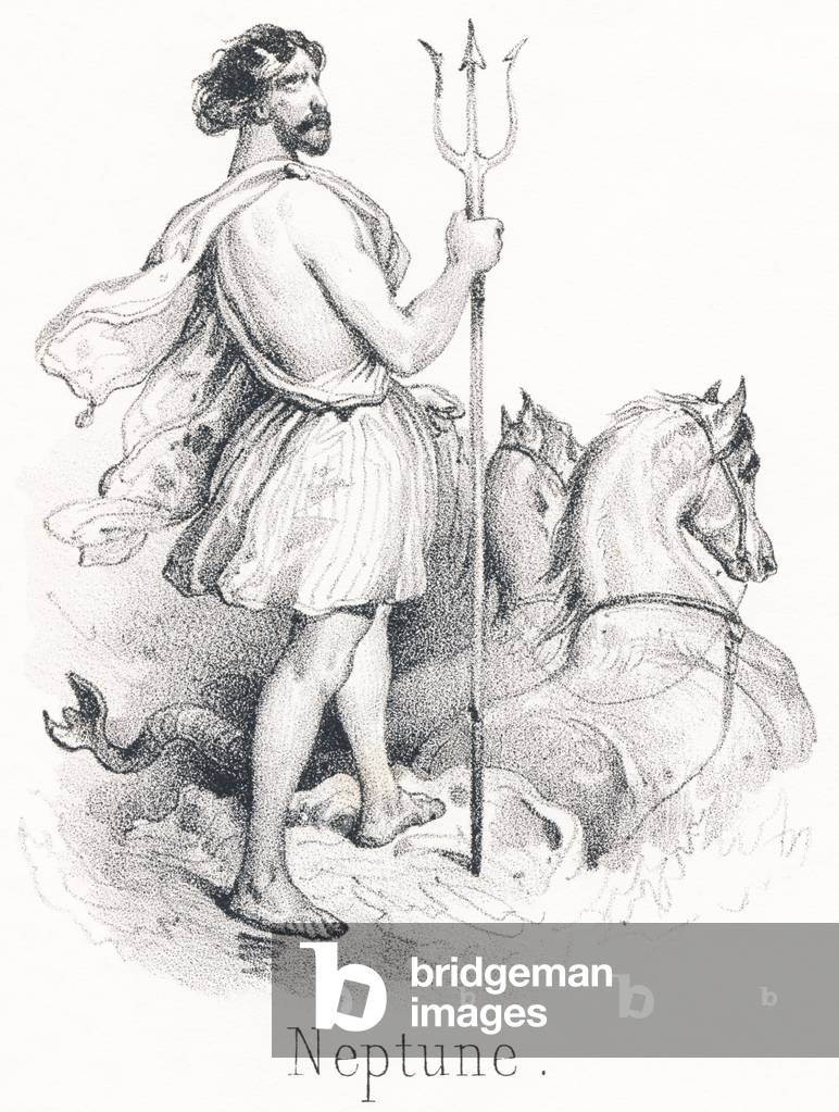 N Neptune: Son of Saturn and Rhee He was driven out of heaven for conspire against Jupiter