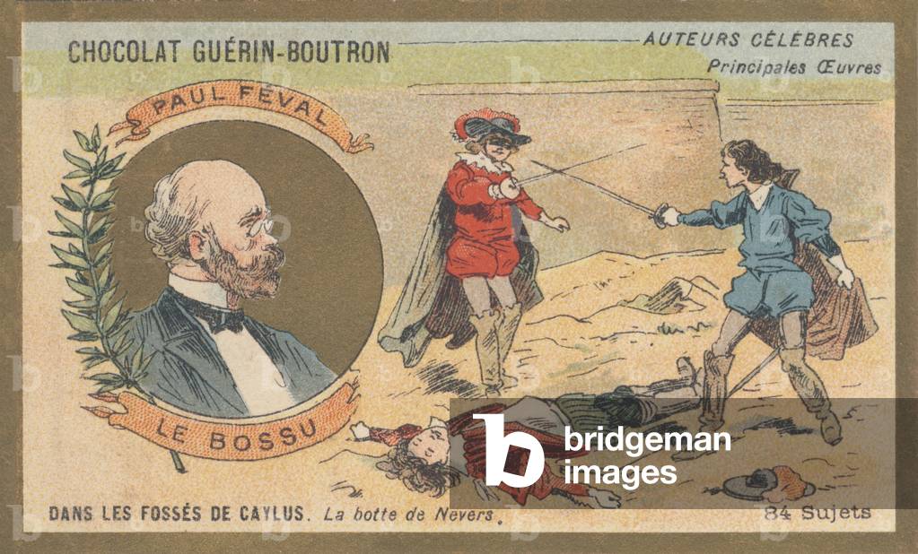 Paul Feval (1816-1887), French novelist, author of “Le bossu ou Le petit Parisien” (1857)