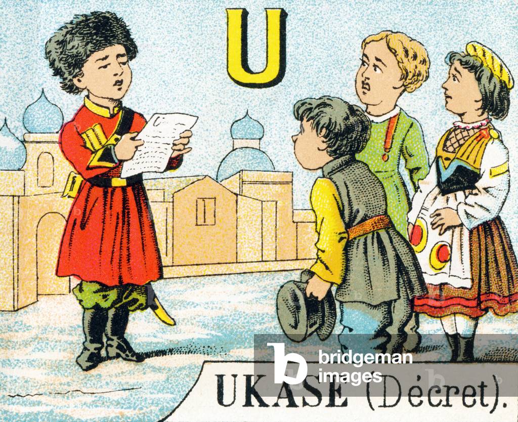 U - Ukase - Oriental ABC and ABC of national costumes, c.1900 (chromolithograph)