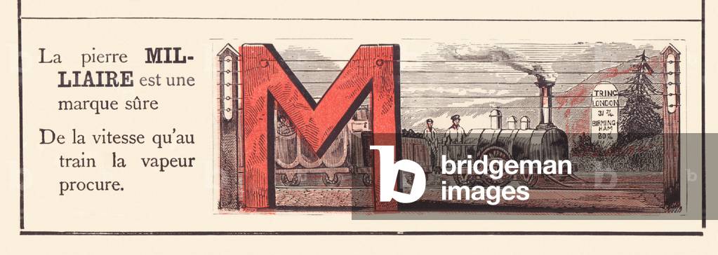 Railways alphabet M, 1860 (illustration)