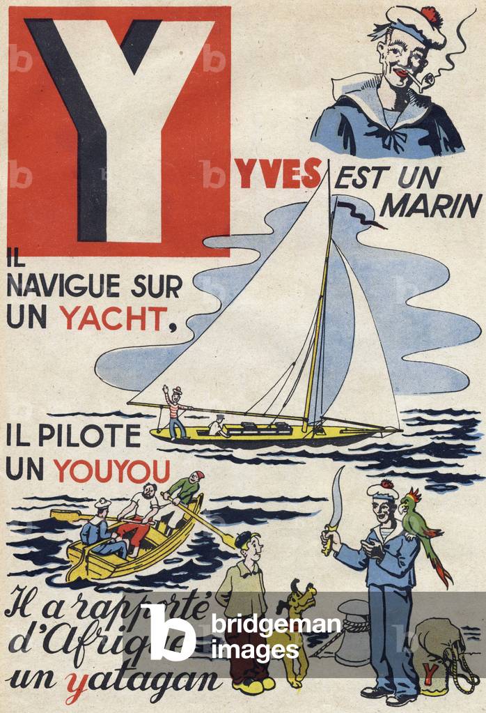 Primer alfabetico "ABC des metiers", Francia, 1945 (stampa)