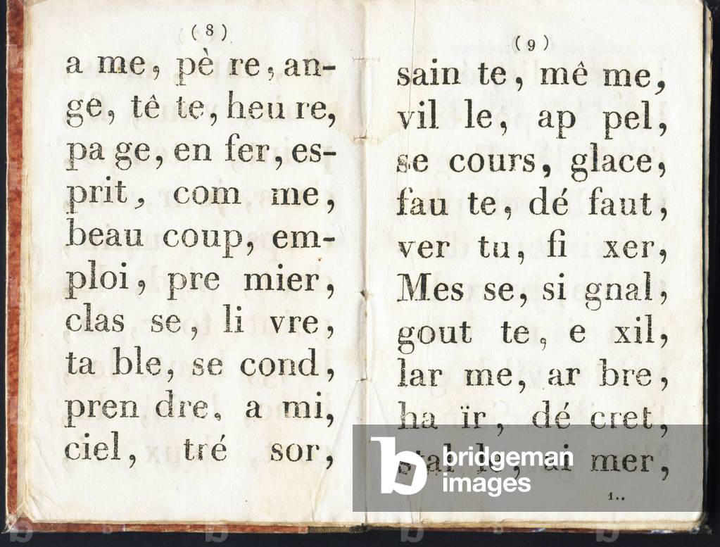 Syllabaire - Alphabet chretien ou Reglement pour les enfans qui frequentent les ecoles chretiennes. Chez Barbou, imprimeur-libraire, Limoges, 1838. Dimensions : 14 x 9 cm.