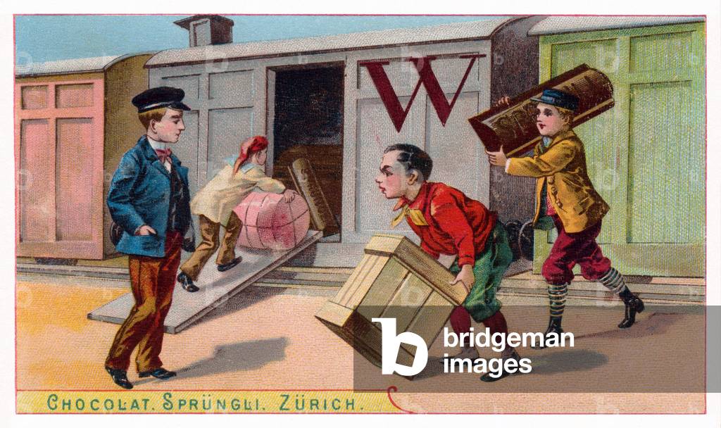W : Wagon - Wagon - Illustrated Alphabet Sprungli, c.1890 (chromolithography)