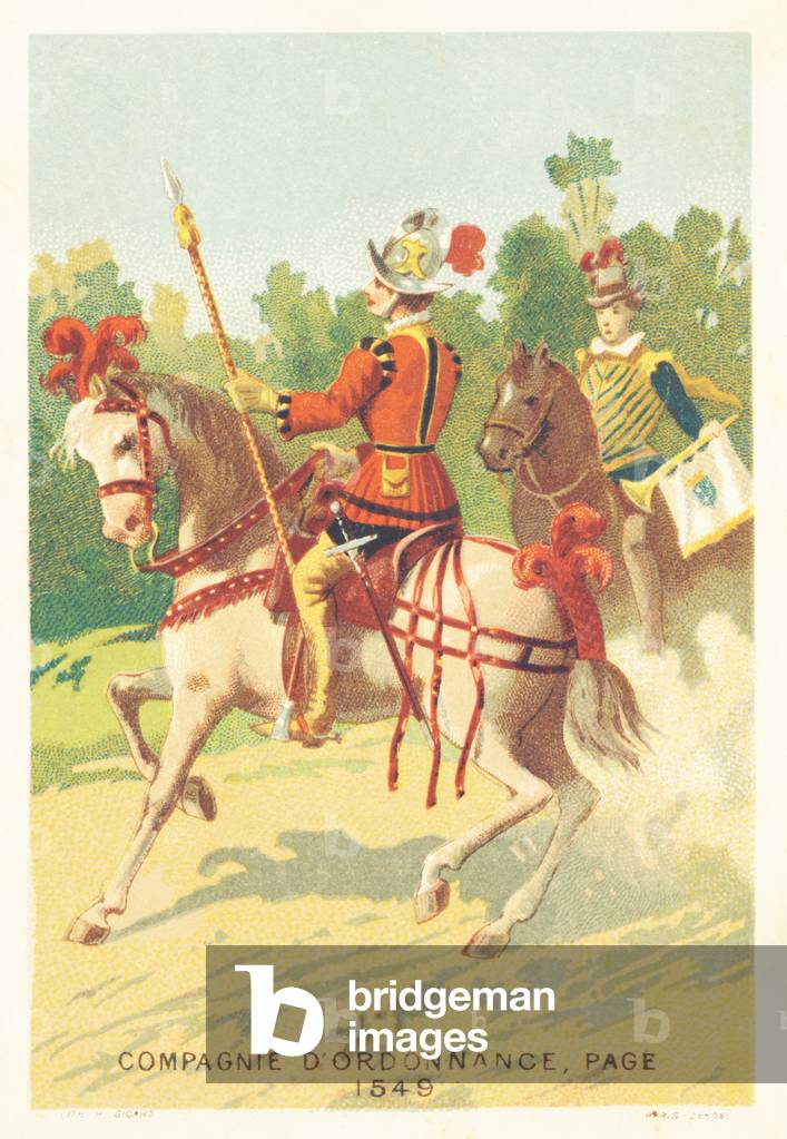 Compagnie d'Ordinance, Page in 1549 (Company created by ordinance in 1445 Military unit made available to the King of France)