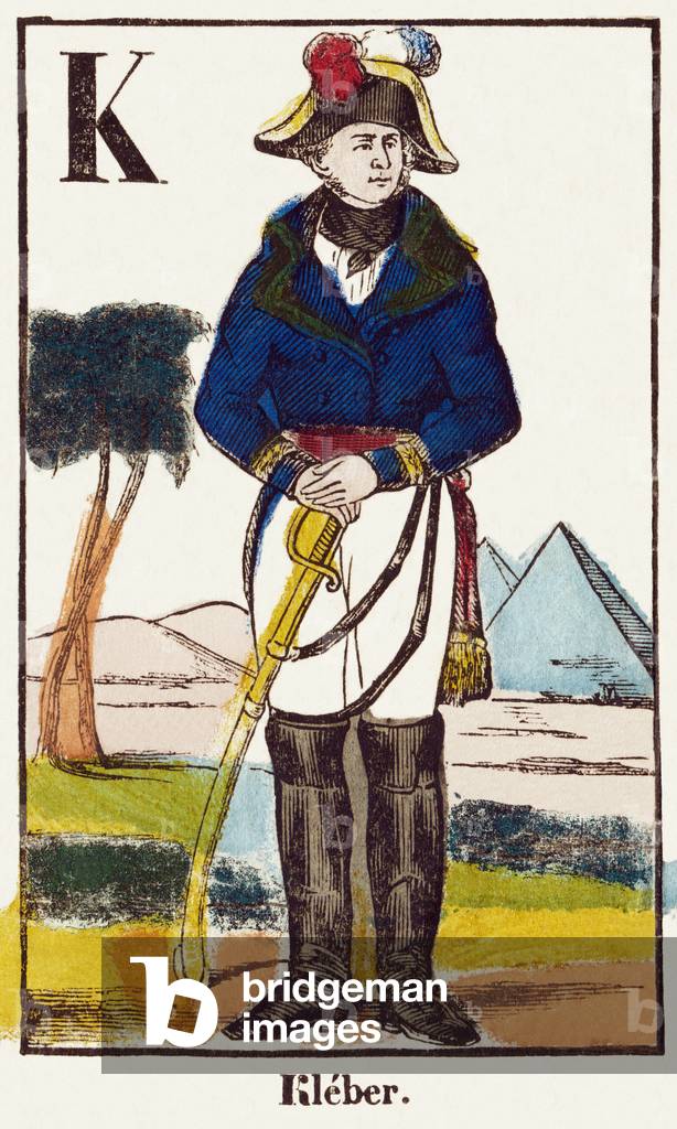 K : Kleber - Military Alphabet, c.1835 (colored engraving)