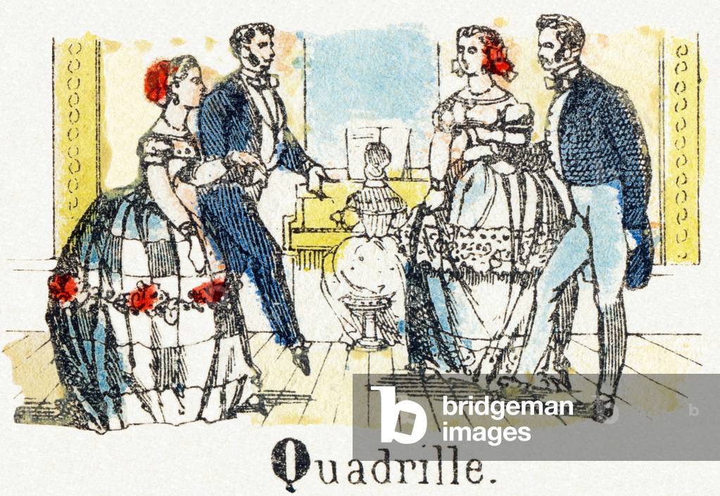 Q - Quadrille - Child Entertainment Alphabet c.1890 (Epinal print)