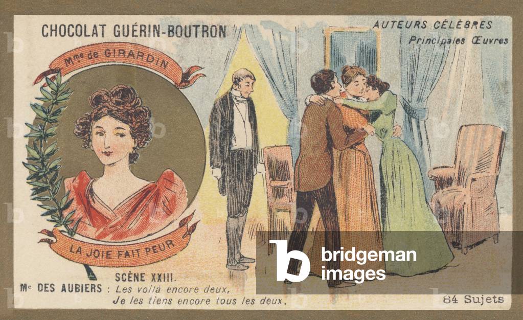 Delphine Gay wife of Girardin (1804-1855), French writer and journalist, author of “La joie fait peur”, comedy in one act and prose (1855)