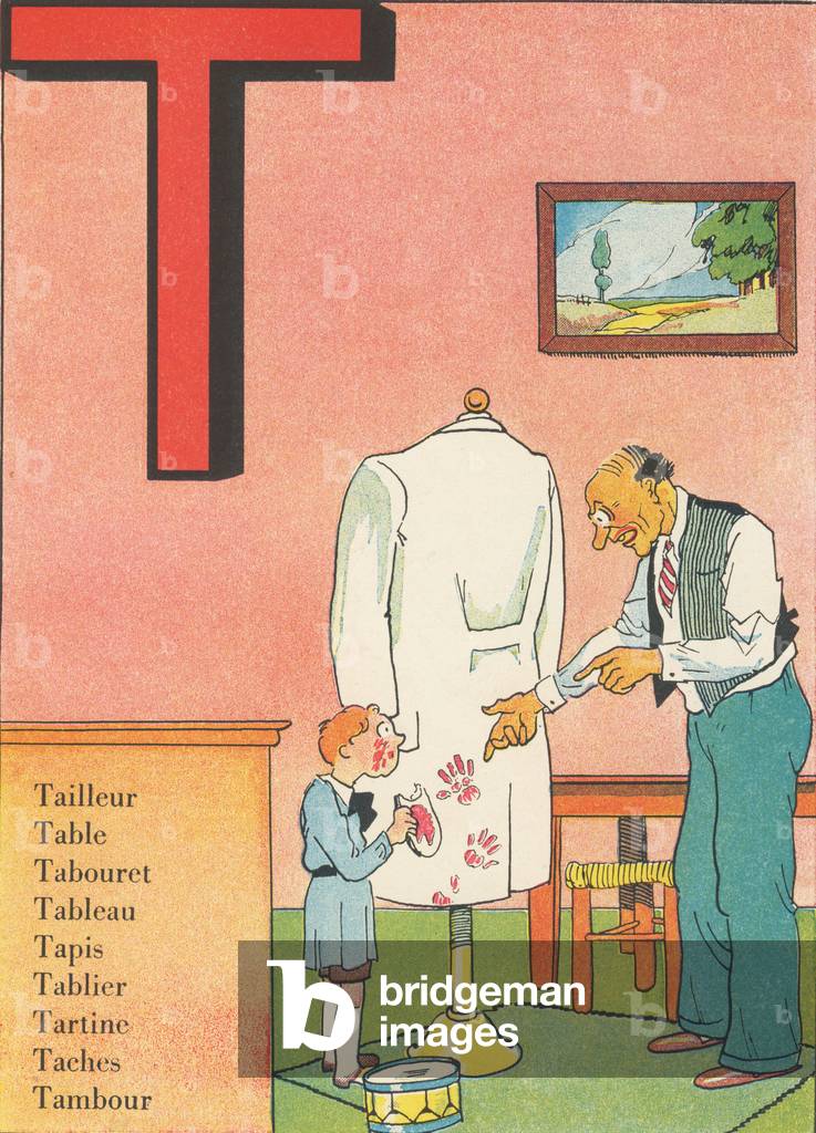 T: Tailor, Table, Stool, Table, Carpet, Apron, Tartine, Stains, Drum