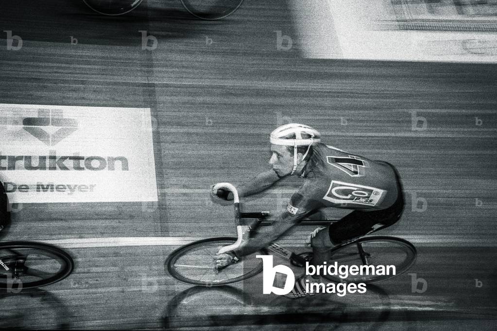Bradley Wiggins, Ghent Six Day Cycle Race, 2000 (b/w photo)
