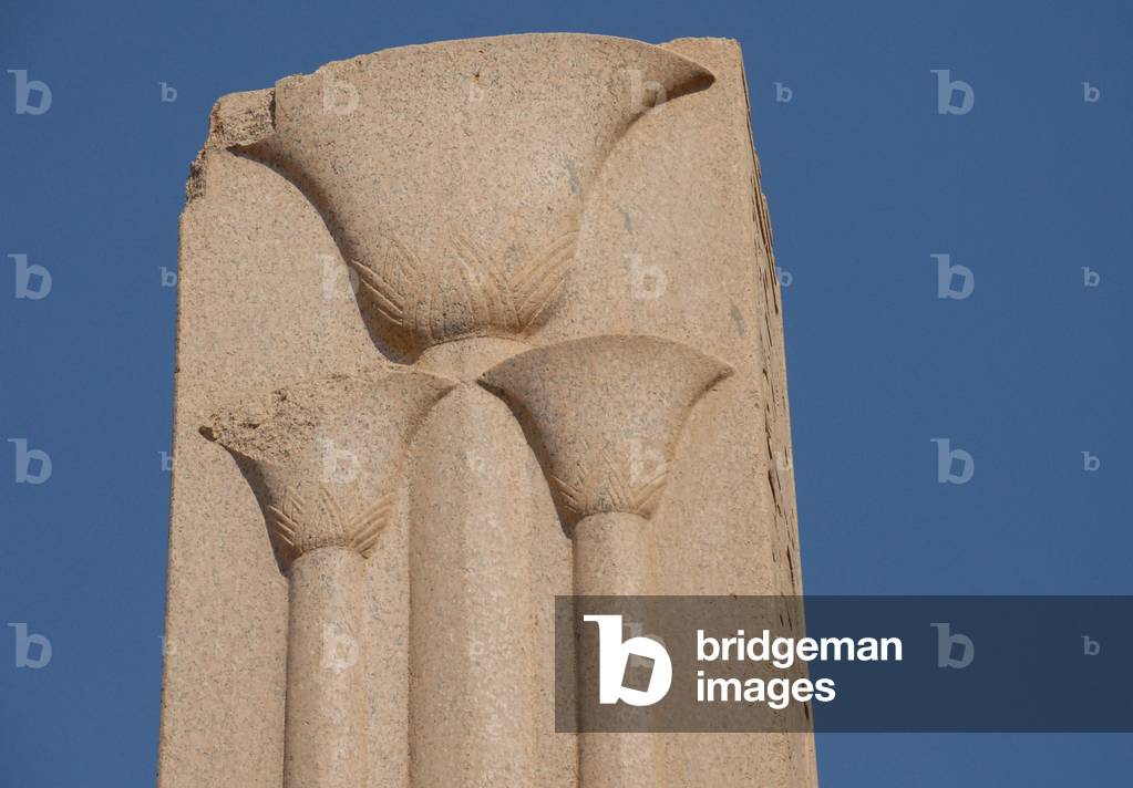 Pillar with Lotuses, Karnak, Luxor, Egypt (photo)